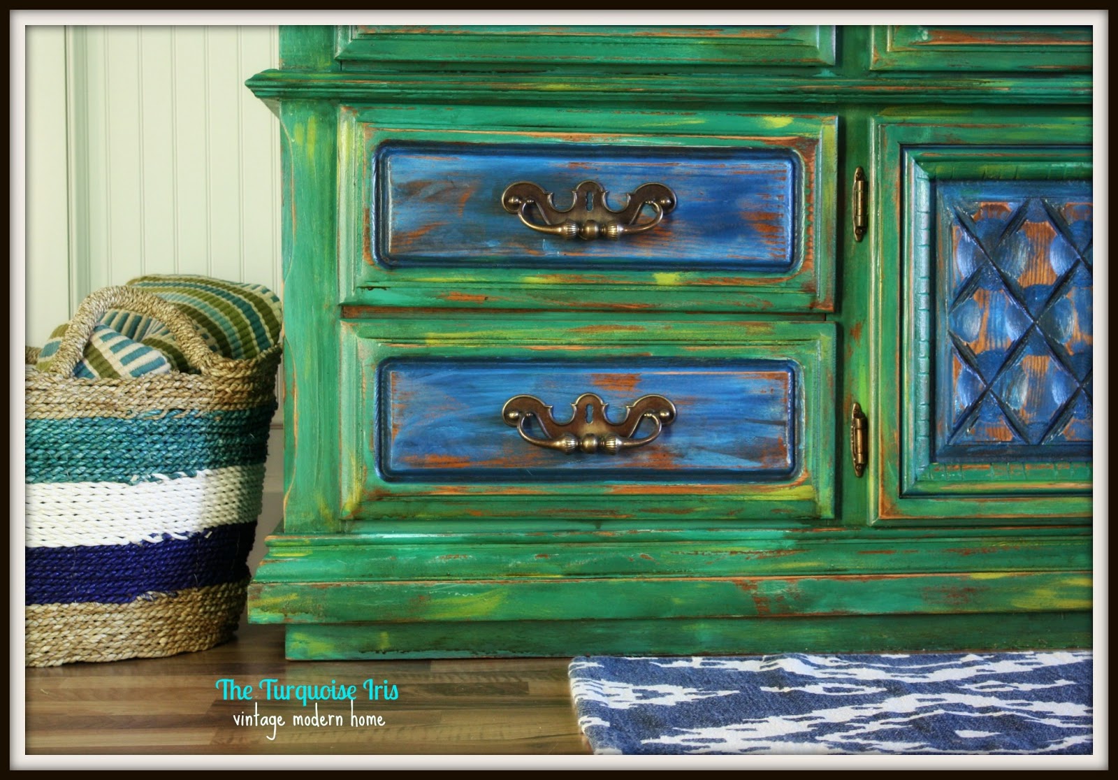 The Turquoise Iris Furniture & Art Emerald Green Buffet / Dresser