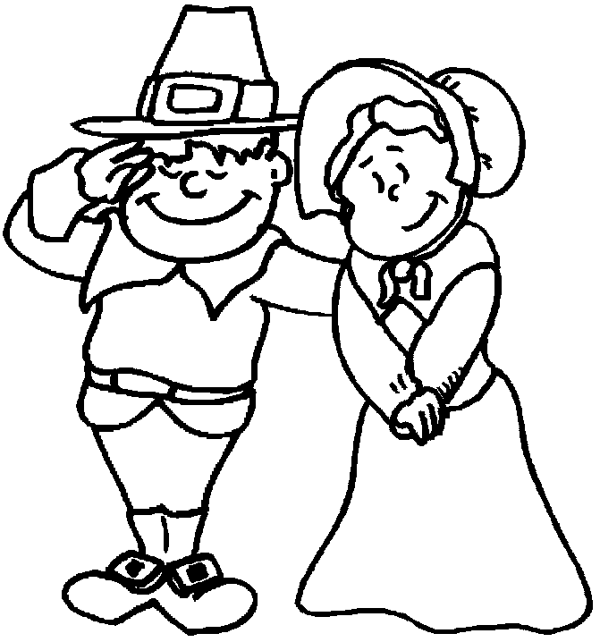 Thanksgiving Pilgrim Coloring Pages title=