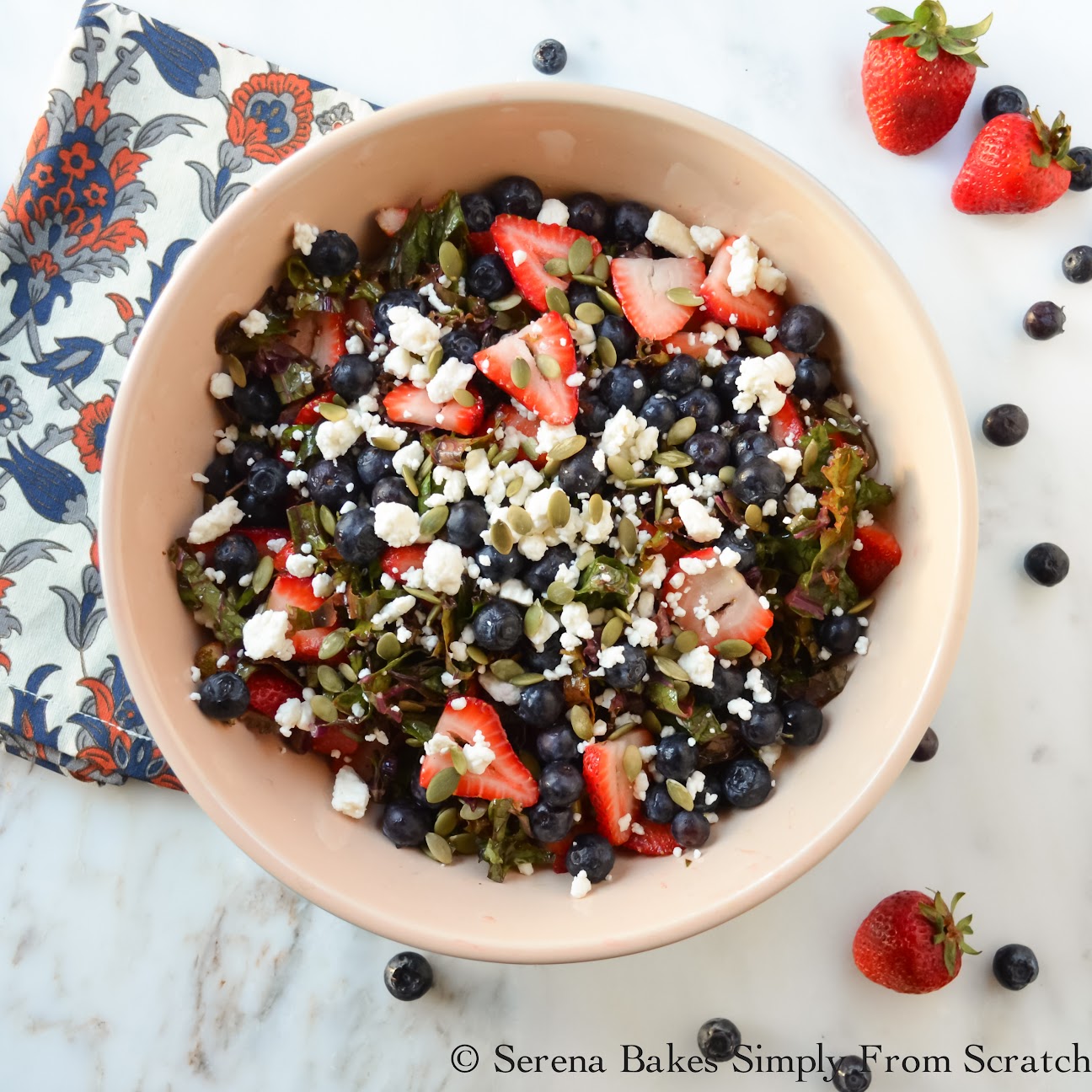 Kale Strawberry Blueberry Salad With Champagne Vinaigrette Serena