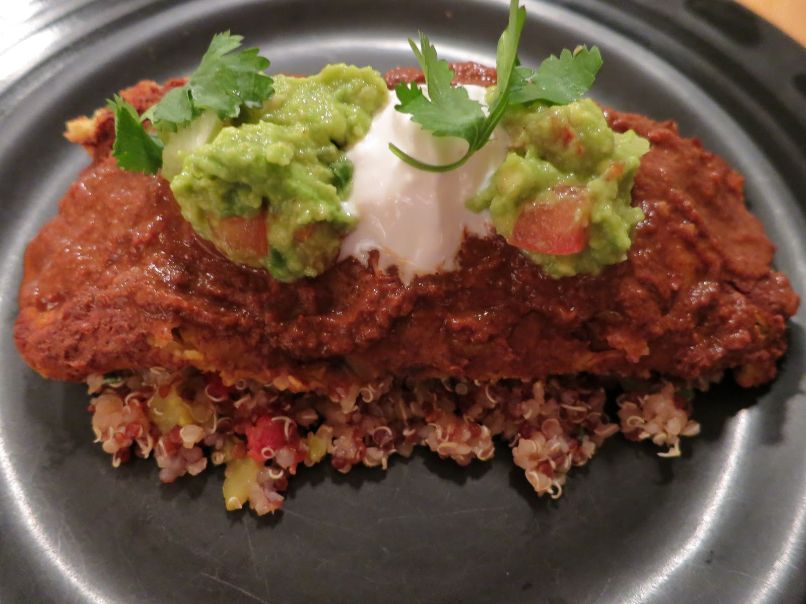 The Veracious Vegan Pumpkin and Black Bean Enchiladas with Mole Sauce