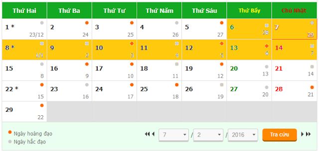 Lịch nghỉ tết 2016 Lịch nghỉ tết 2016