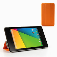 Tri-Fold Folio Stand Leather Case Cover for Asus Google Nexus 7(2013) II 2nd Generation - Orange Tri-Fold Folio Stand Leather Case Cover for Asus Google Nexus 7(2013) II 2nd Generation - Orange