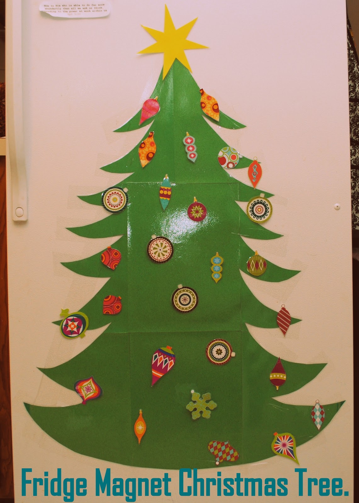 i thought of it second. fridge christmas tree.