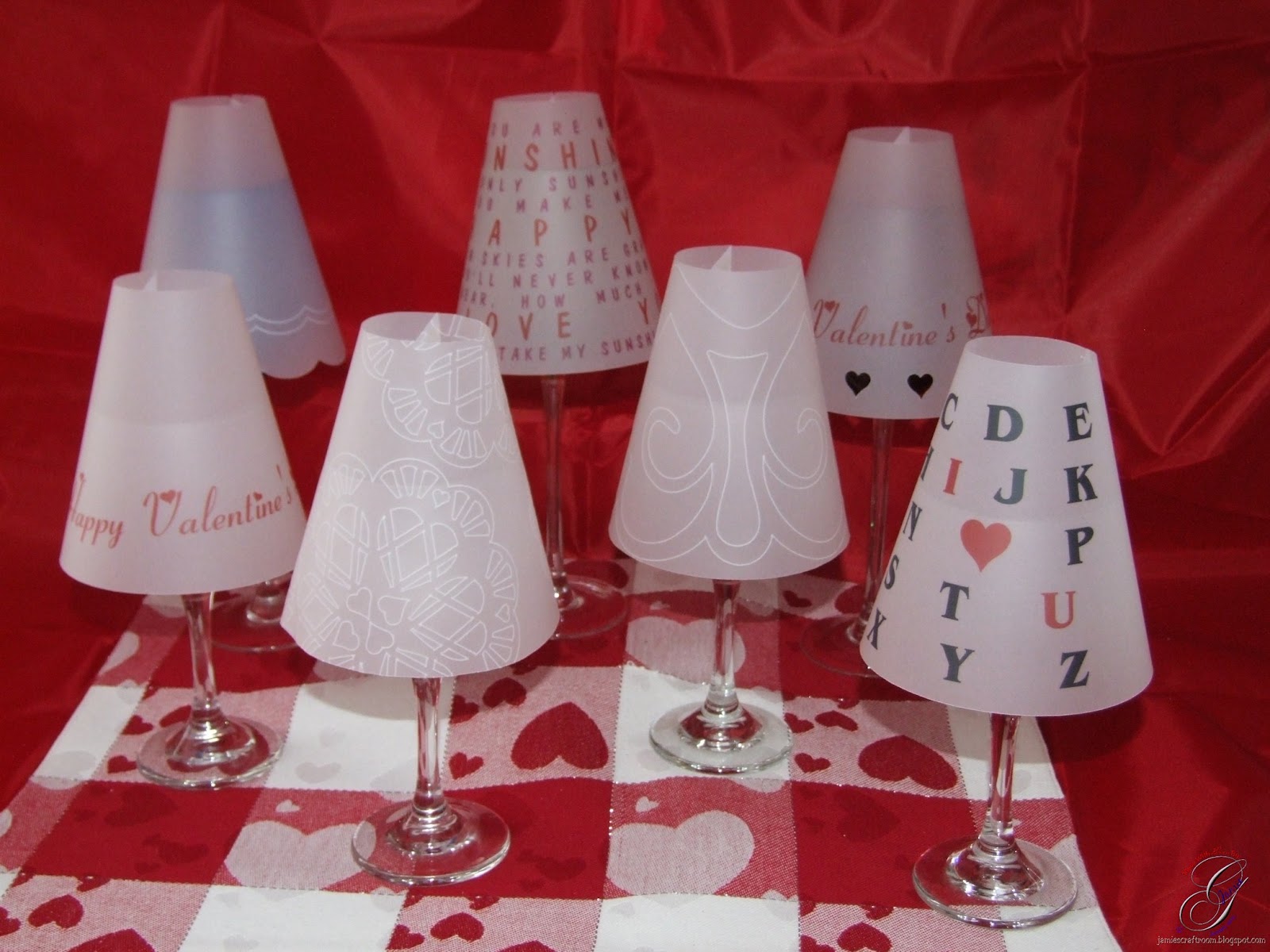 Jamie's Craft Room Wine Glass Lamp Shades