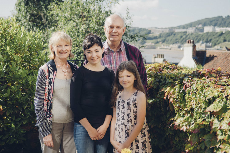 Alan Ayckbourn and The Divide cast members Alan Ayckbourn and The Divide cast members