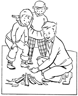 Picture Camping Coloring Pages Books | Family, People and Jobs Coloring