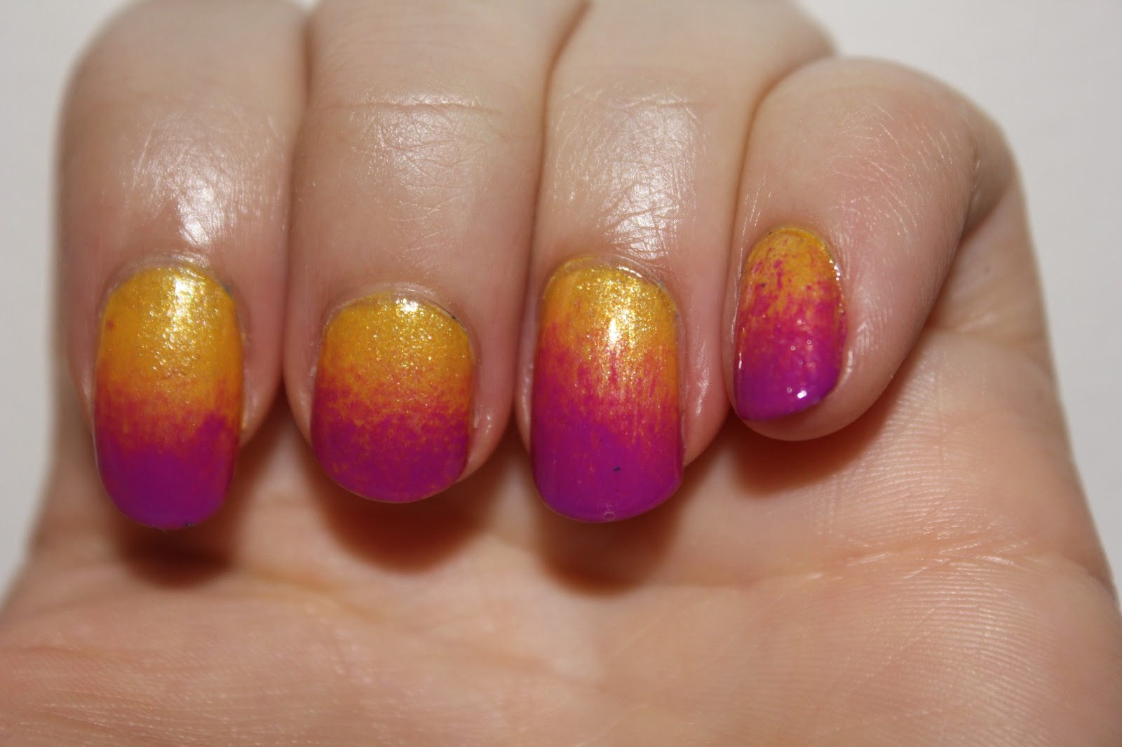 Pocket Full of Bobby Pins: NOTD: Purple and Yellow Ombré Nails