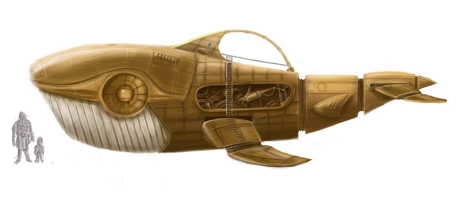 Dave Johnson Concept Art Robot whale & factory designs