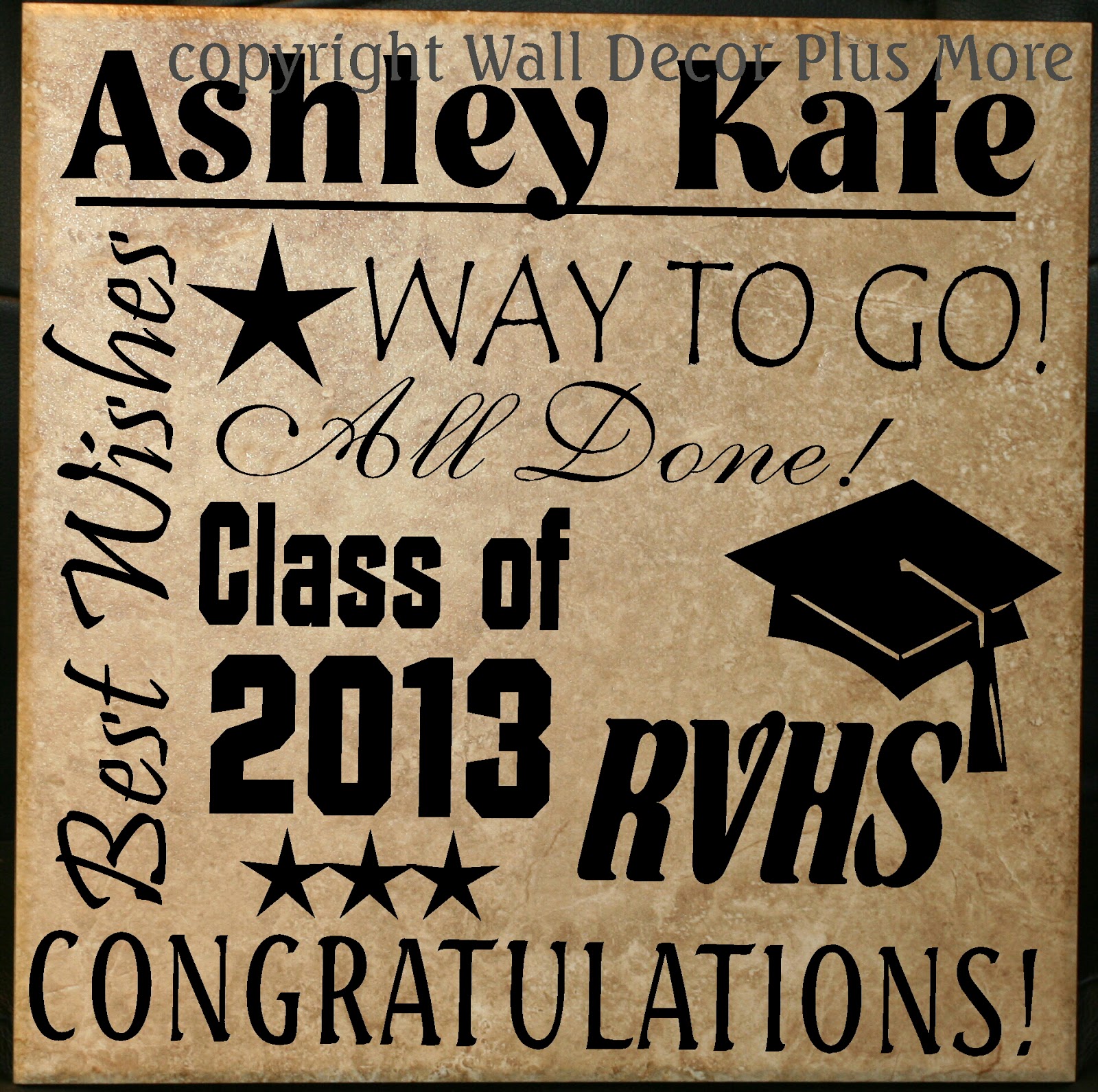 Decorating with Wall Vinyl: Personalized Graduate Vinyl Sticker for Tiles