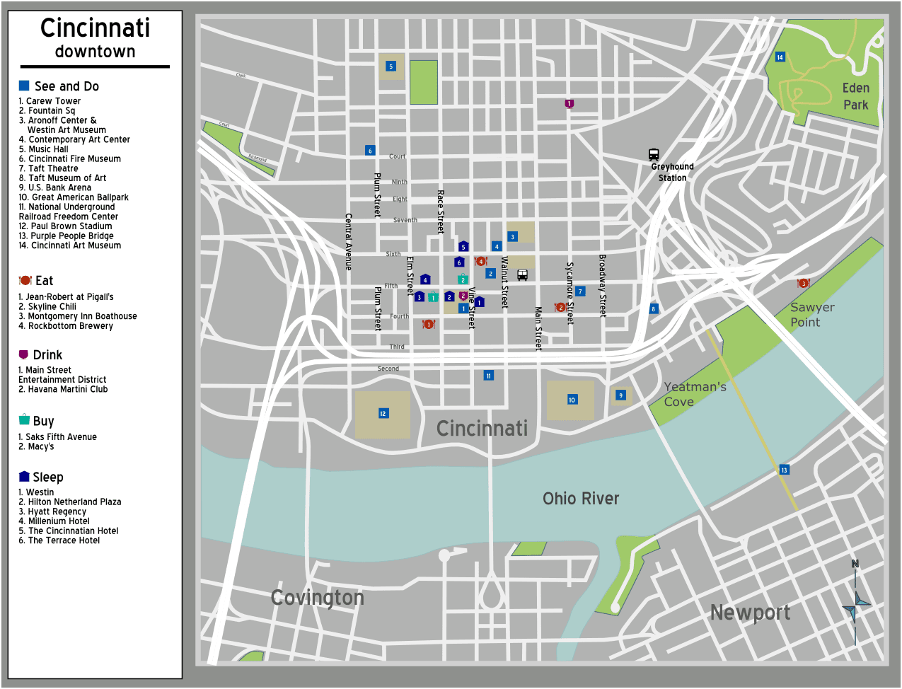 Cincinnati Map Free Printable Maps