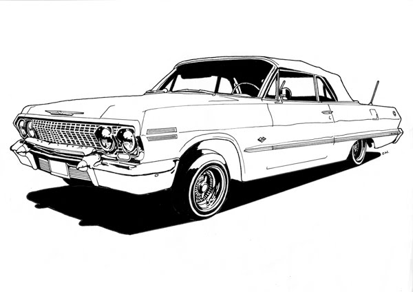 Hydraulic Car Coloring Pages : Donutchocula lowrider coloring book Hydraulic Car Coloring Pages : Donutchocula lowrider coloring book