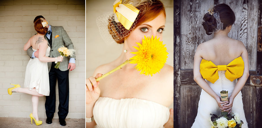 Bien sûr, vous pouvez choisir une robe toute blanche pour ce Jaune mariage, parce que vous êtes la princesse dans ce grand jour.