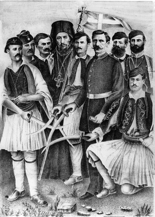 Επαναστατικά κινήματα στη Μακεδονία και την Κρήτη, «Αδελφότης» και η «Εθνική Άμυνα»,Θεόδωρος Ζιάκας και ο Τσάμης Καρατάσος,λοχαγός Κοσμάς Δουμπιώτης,Λιτόχωρο της Πιερίας,  Επισκόπου Κίτρους Νικόλαου,Συνέδριο του Βερολίνου, επαναστάτησε το 1866 η Κρήτη,ολοκαύτωμα στο Αρκάδι,