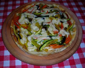 Pie with Pepper, Zucchini, Aubergine and Carrots