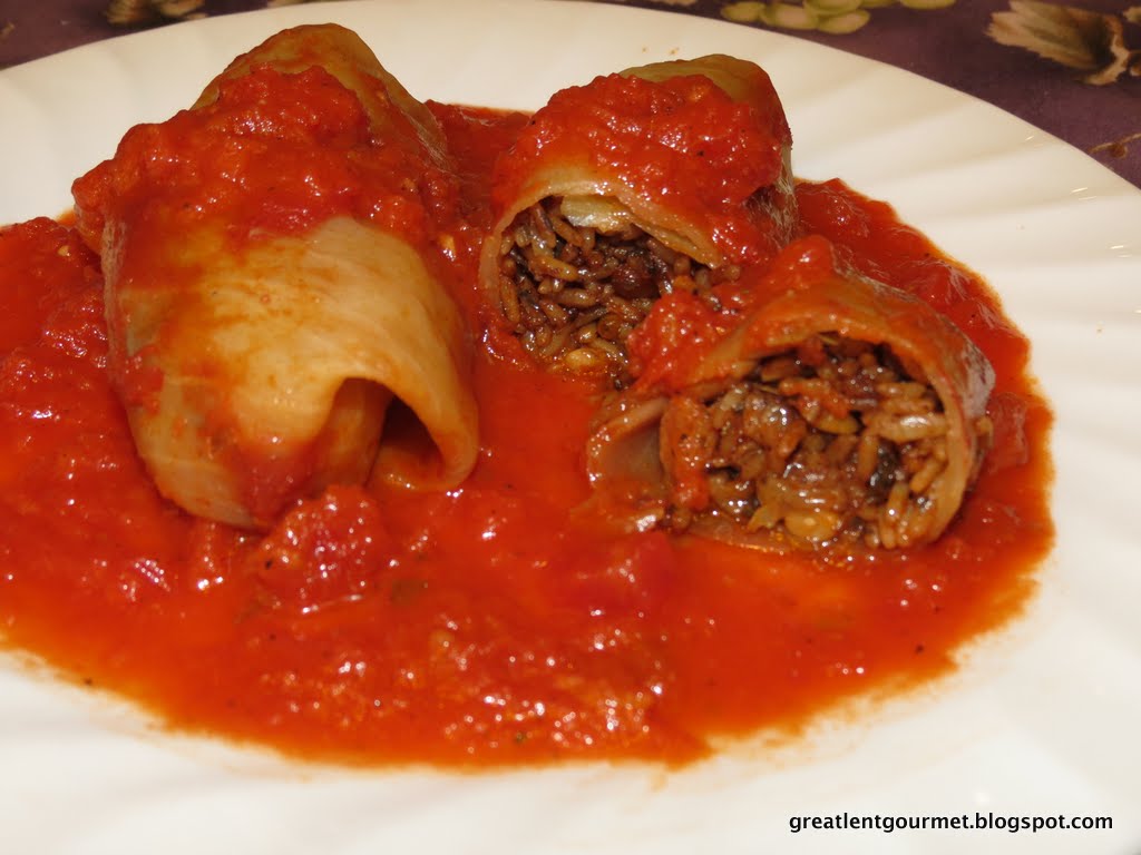 Great Lent Gourmet Day 30 Vegan Greek Stuffed Cabbage Rolls with