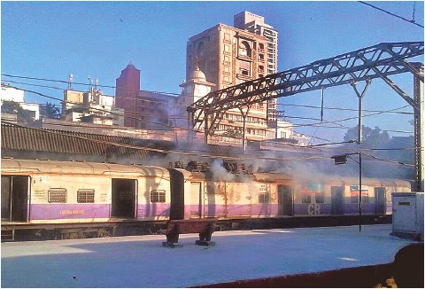 Burning Local Train At Dadar Mumbai