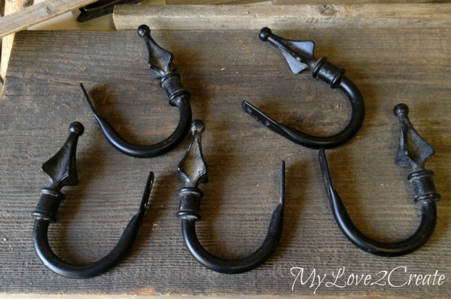 Curtains Ideas curtain hook tie backs : Curtain Tie Backs Repurposed into Towel Hooks | My Love 2 Create