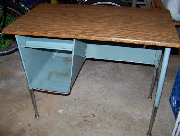 Listed District 45 Vintage Metal School Desk 45 Vintage Metal School Desk