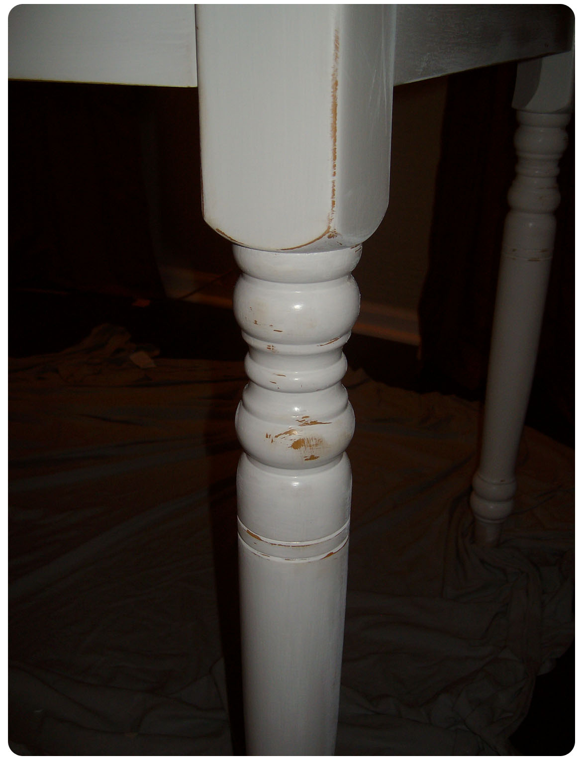 Homemade In The Heartland Distressed Painted Dining Table