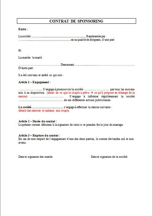 Contrat Location Decoration Mariage Contrat Location Decoration Mariage