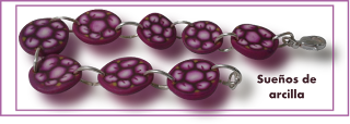 pulsera murrina flor malva en arcilla polimérica pulsera murrina flor malva en arcilla polimérica