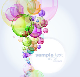 カラフルなシャボン玉が重なる背景 colorful bubbles background イラスト素材