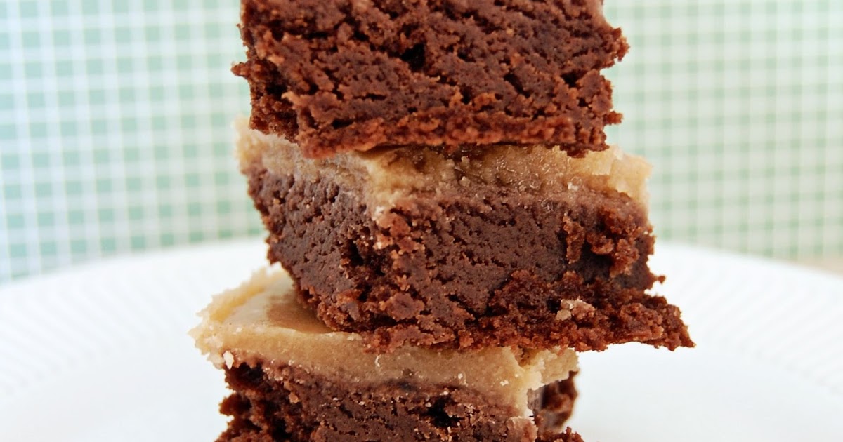 kristy.makes recipe chocolate brownies with peanut butter fudge icing