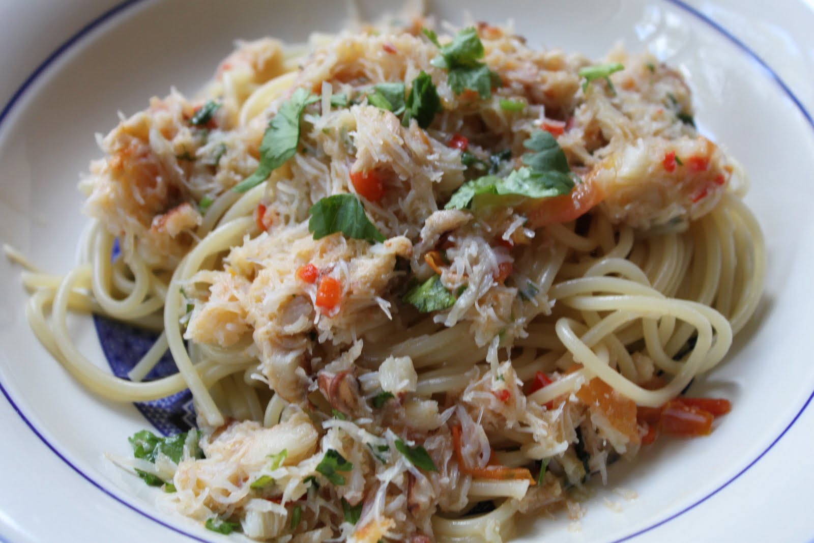 Kitchen Diaries Challenge 2013 Spaghetti with Crab, Chilli and Lime