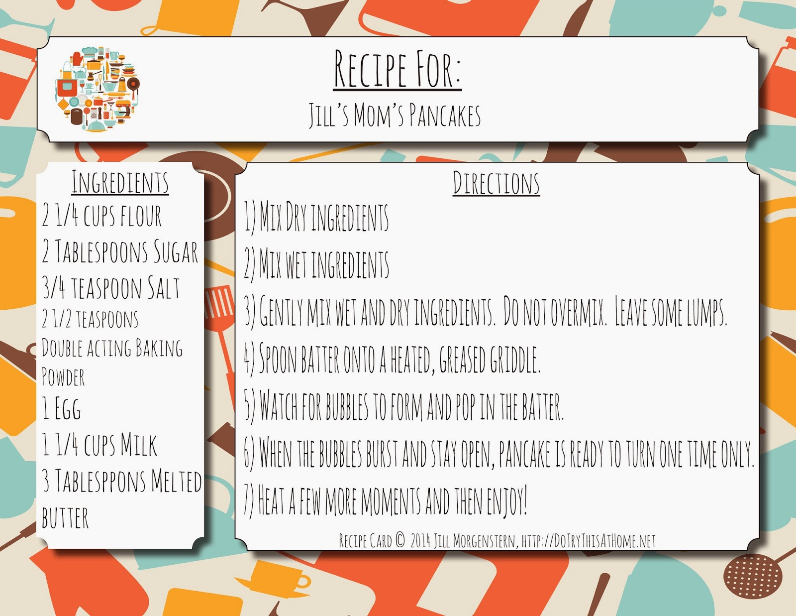 Do Try This at Home: Pancake Recipe