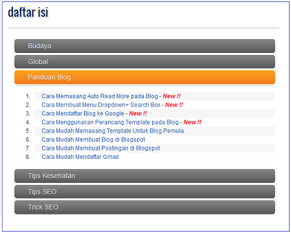 Cara Memasang Daftar Isi Otomatis Pada Blog