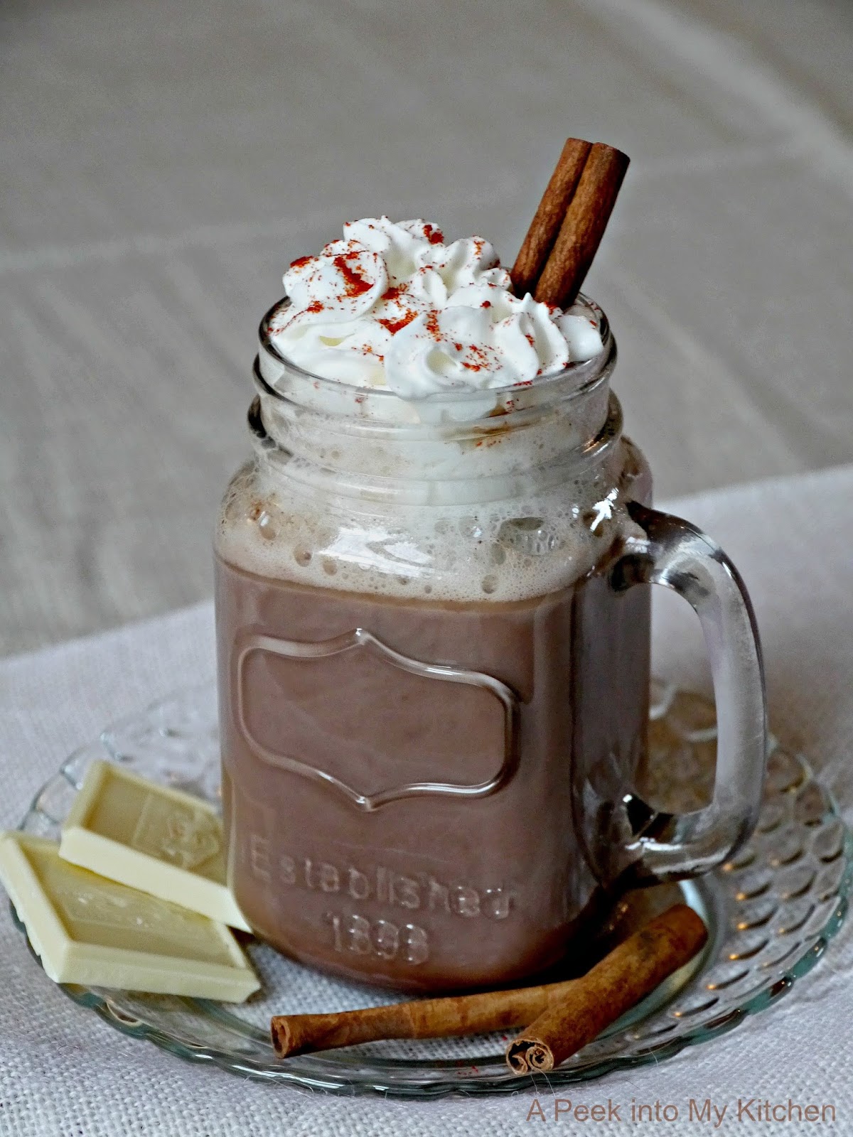 A Peek into My Kitchen Spiced Hot Cocoa with White chocolate Day 3