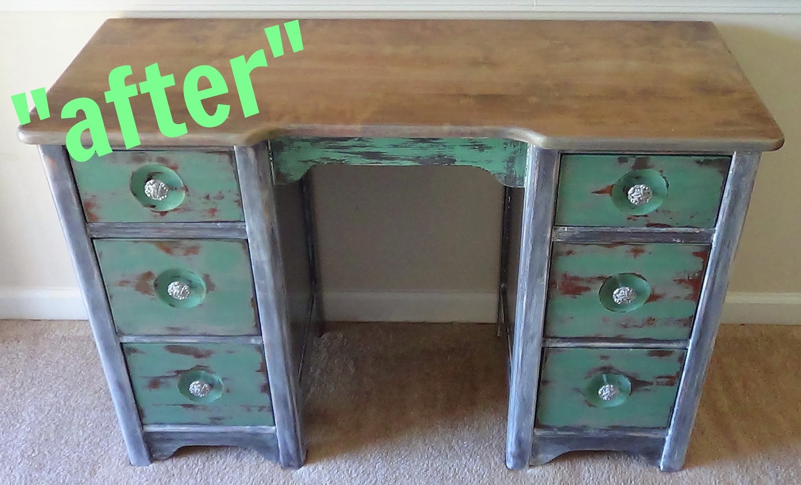 That's Not Junk...Refurbished Recycled Furniture Desk Redo