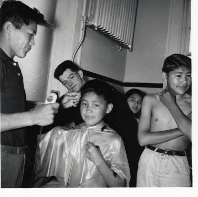 Lejac Indian Residential School: Getting a haircut....