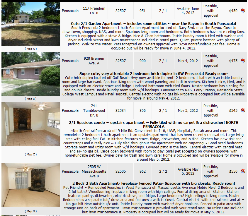 Rental Homes & Apartments in Pensacola, FL area