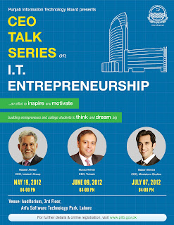 CEO Talk Series on I.T Entrepreneurship, I.T events, Entrepreneurship events, I.T events in Lahore, Upcoming events in Lahore