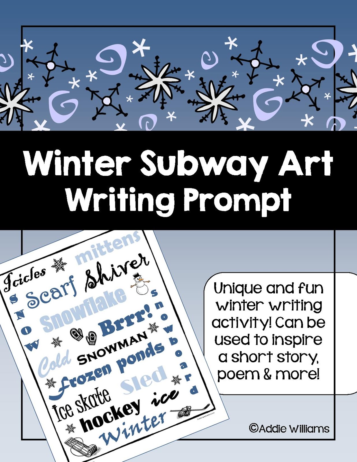 http://www.teacherspayteachers.com/Product/Winter-Writing-Prompt-Subway-Art-Idea-163355