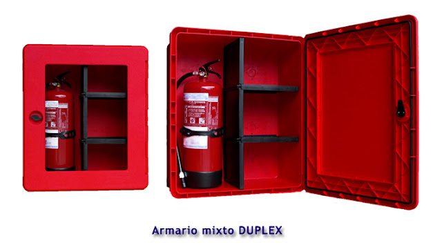 Armario extintor doble DUPLEX para extintores de 9/12 Kgs.
