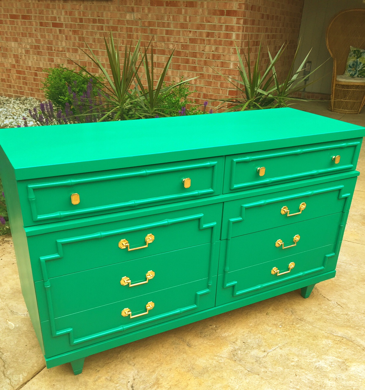 JULIE PETERSON Simple Redesign DRESSER TRANSFORMATION…ADDING BAMBOO TRIM