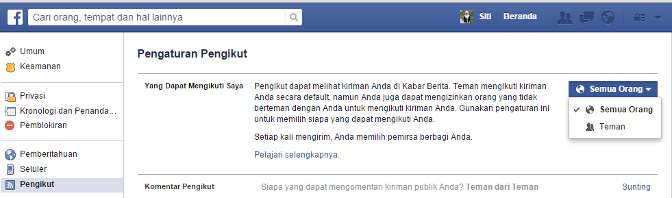 Cara Menampilkan Tombol Follow (Ikuti) di Facebook Cara Menampilkan Tombol Follow (Ikuti) di Facebook