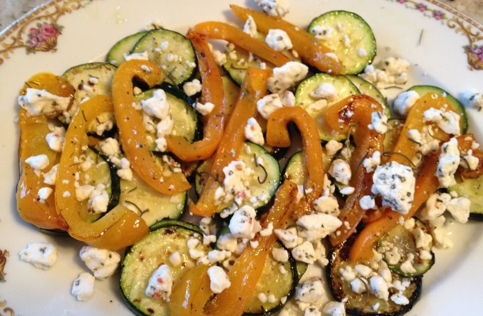 Zucchini & Bell Pepper Medley With Feta Cheese