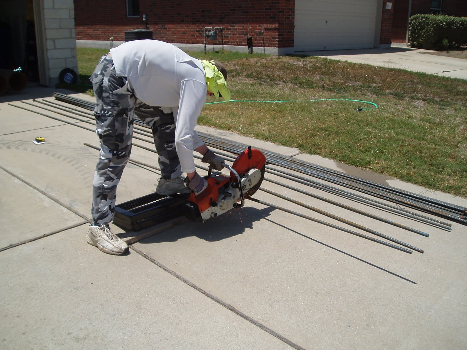 Homestead Cutting Rebar and sonotubes