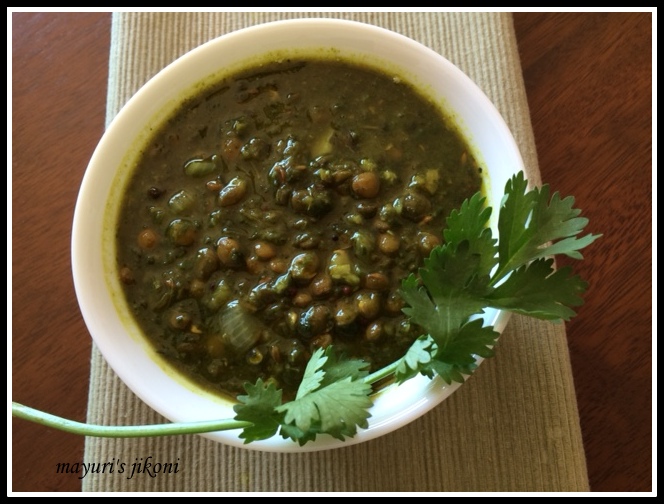 Mayuri's Jikoni 9. spinach masoor dal