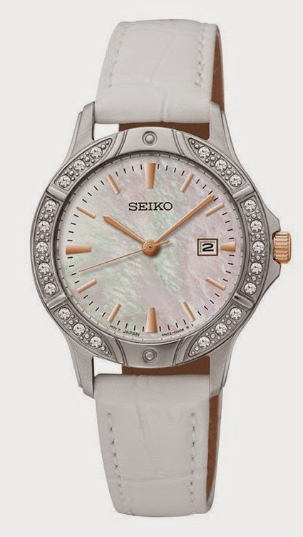 Jam Tangan Wanita Seiko SUR871 Putih Mutiara Leather