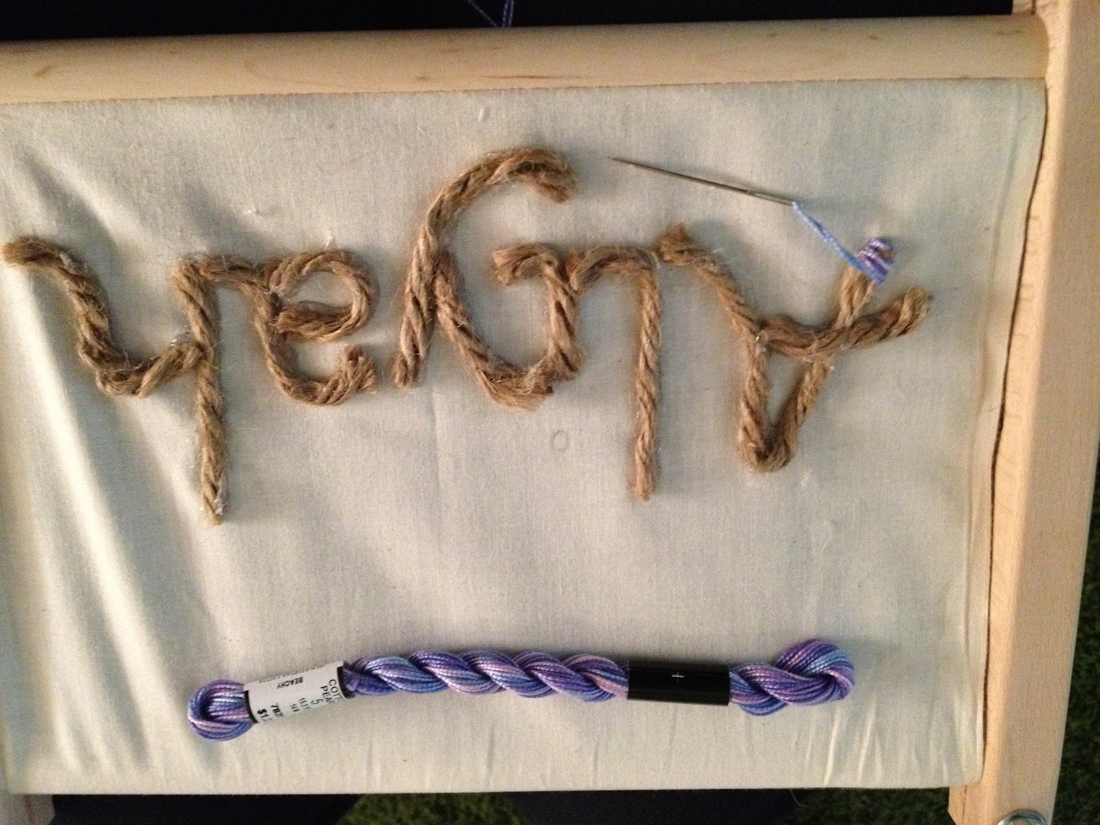 Raised DIY Embroidered Sign Raised Embroidered Name to Frame