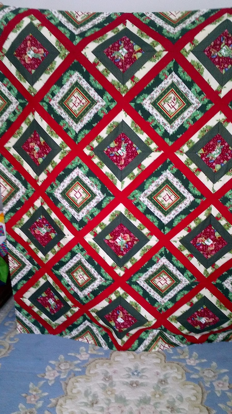 String Thing Along Scrappy Christmas Strips top assembled