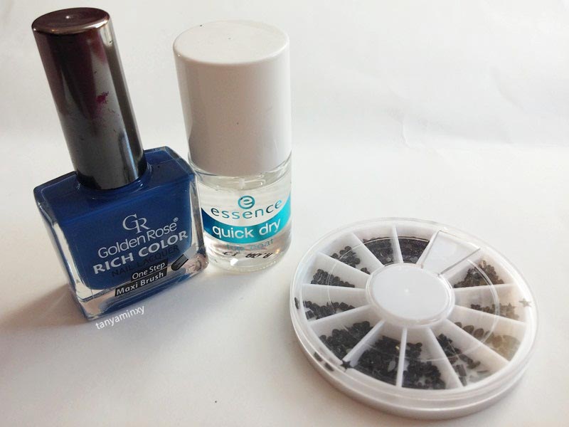 Blue Blacks Studs BPS Water Decals Nails Nail Art Design Manicure NOTD