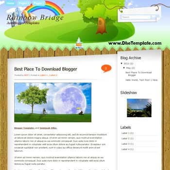 Rainbow Bridge Blogger Template. template blogspot free