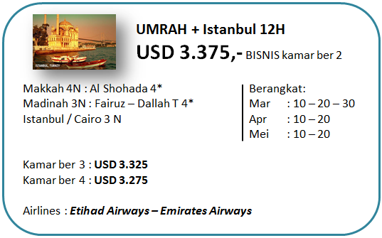 Paket Umroh Plus Bisnis Turki Bintang 4 Paket Umroh Plus Bisnis Turki Bintang 4