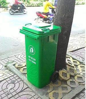 Cung cấp thùng rác 120l, thùng thu gom rác bằng nhựa HDPE giá rẻ