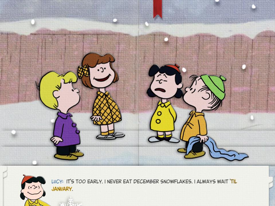 the update adds 4 new scenes from the classic tv special that werent included in the original release of the app including the gang trying to catch - Charlie Brown Christmas On Tv the update adds 4 new scenes from the classic tv special that werent included in the original release of the app including the gang trying to catch - Charlie Brown Christmas On Tv